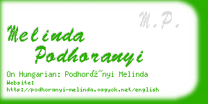 melinda podhoranyi business card